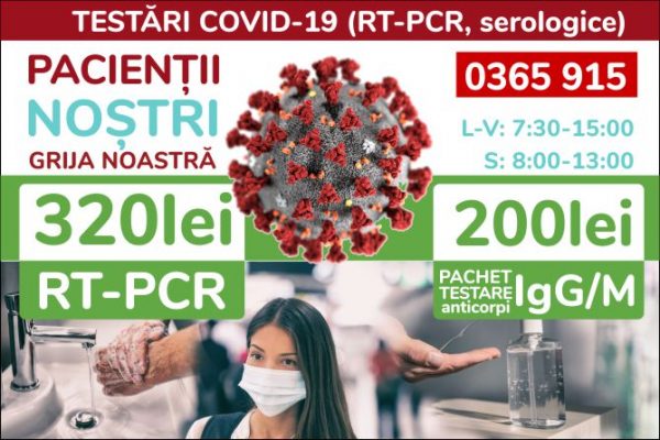 Testarea COVID-19 la Tg. Mureș, prin Centrul Medical GALENUS